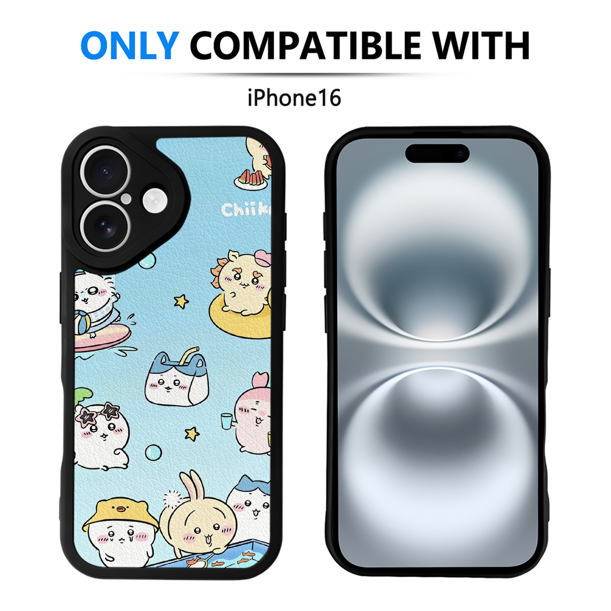 （画像用） ちいかわ Chii-kawa 【iPhone 16シリーズ対応】シリコンスマホケース（レザー調） 材質：シリコン